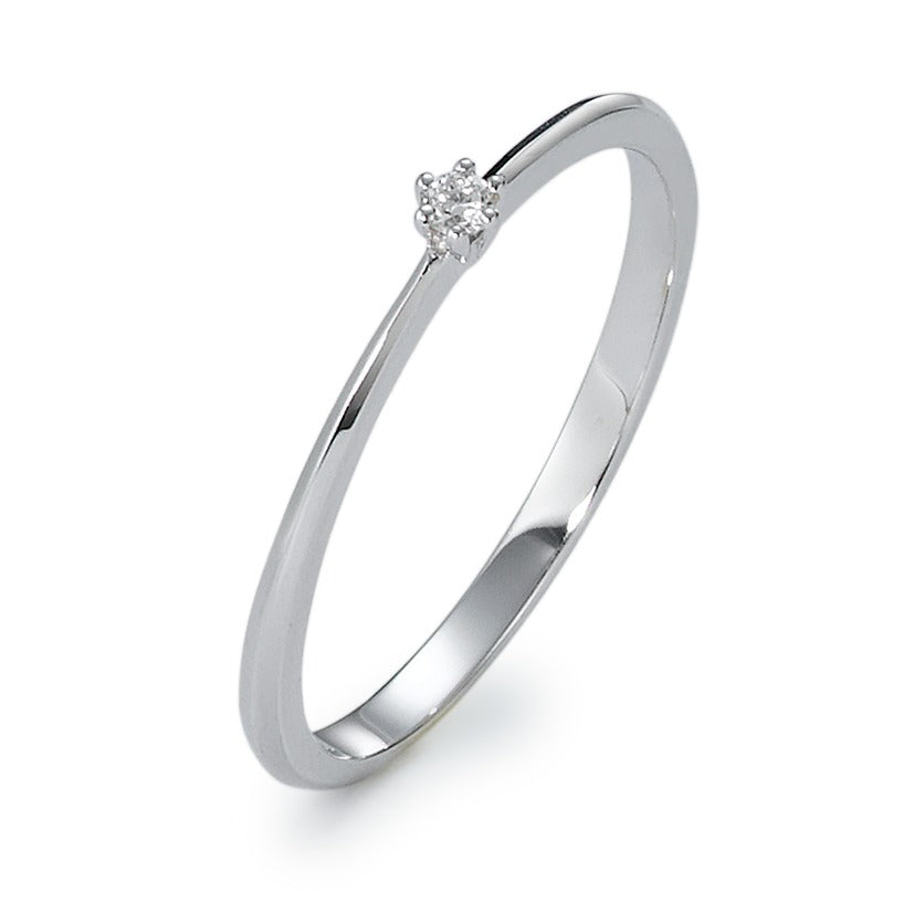 Bague solitaire Or blanc 18K Diamant 0.03 ct, w-si