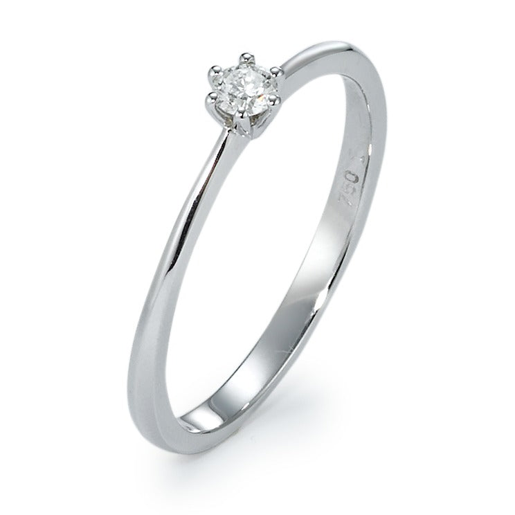 Bague solitaire Or blanc 18K Diamant 0.11 ct, w-si