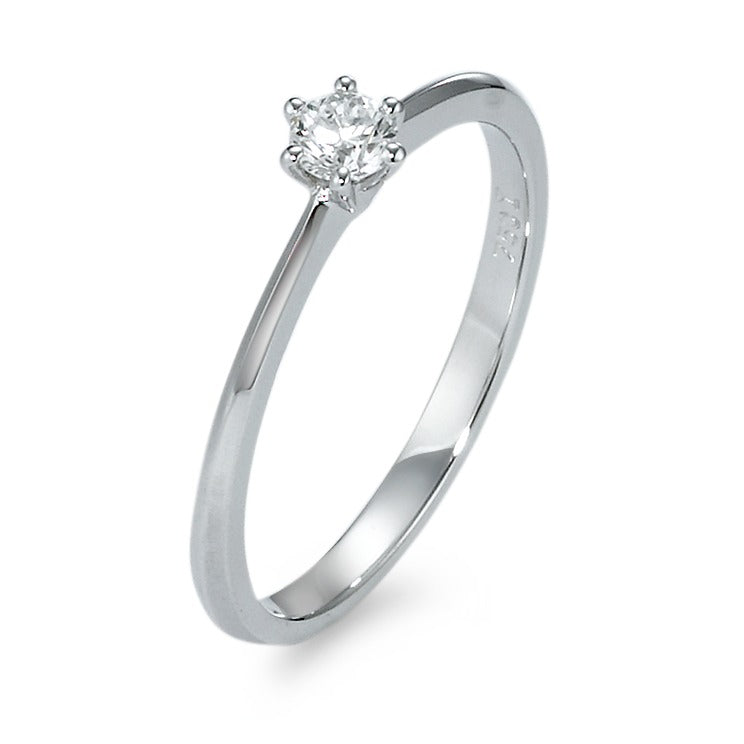 Bague solitaire Or blanc 18K Diamant 0.15 ct, w-si