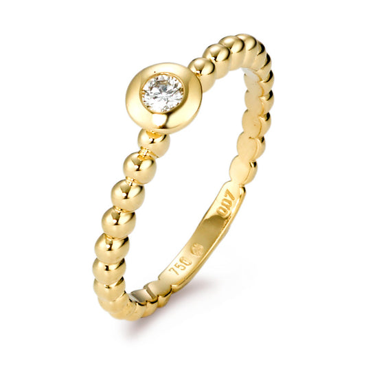 Bague Or jaune 18K Diamant 0.07 ct, brillant, w-si