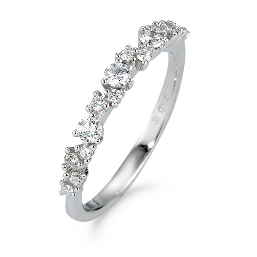 Bague Or blanc 18K Diamant blanc, 0.33 ct, 15 Pierres, brillant, w-si