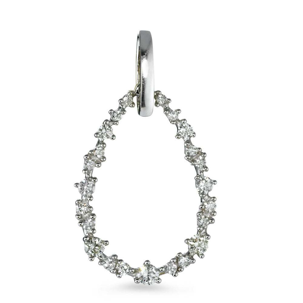 Pendentif Or blanc 18K Diamant blanc, 0.33 ct, 23 Pierres, brillant, w-si