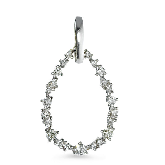 Ciondolo Oro bianco 750/18 carati Diamante bianco, 0.33 ct, 23 pietra, [Brillant], w-si