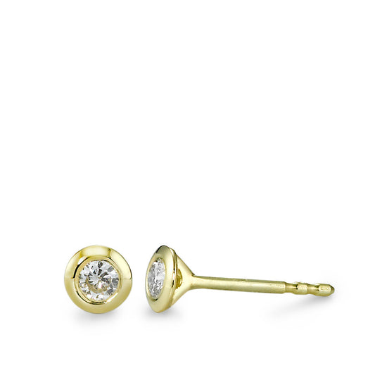 Ohrstecker 585/14 K Gelbgold Diamant 0.15 ct, 2 Steine, w-si Ø4 mm