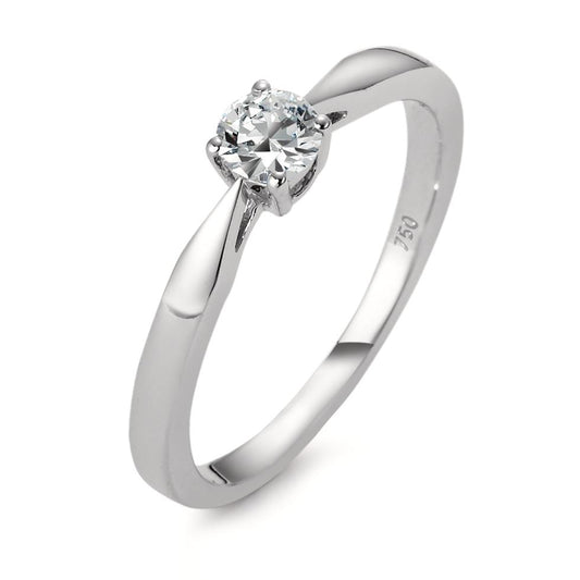 Solitär Ring 750/18 K Weissgold Diamant weiss, 0.20 ct, w-si