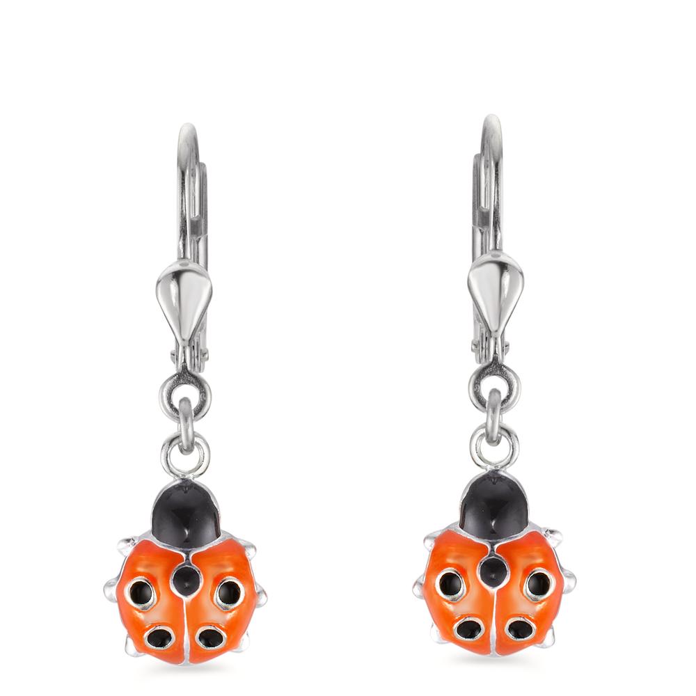 Pendant d'oreilles Argent Laqué Coccinelle