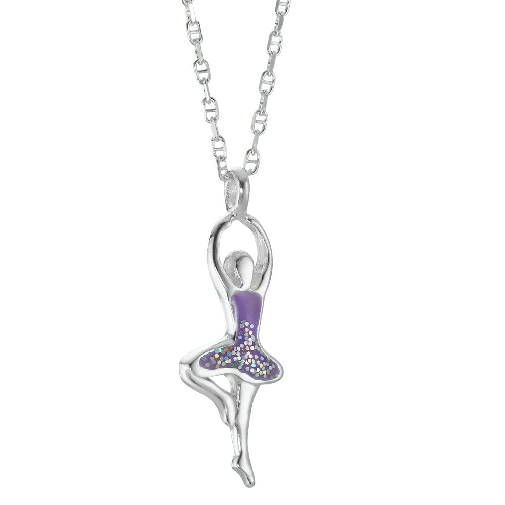 Chaînette avec pendentif Argent Laqué Ballet 36 cm