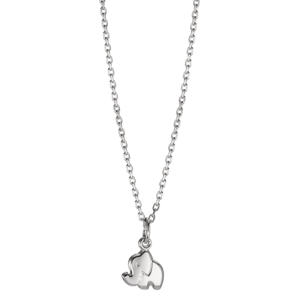 Chaînette avec pendentif Argent Éléphant 36 cm Ø8.5 mm