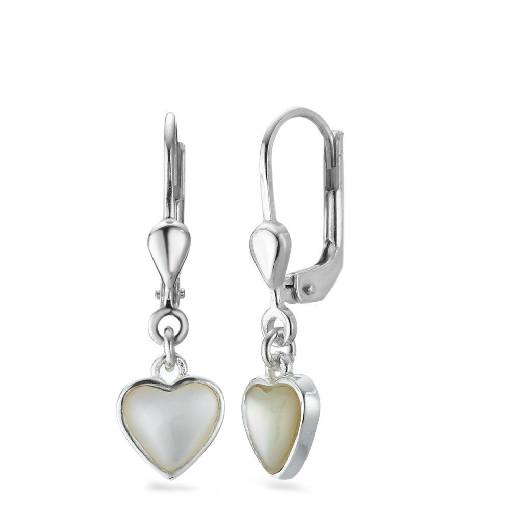 Pendant d'oreilles Argent nacre Coeur