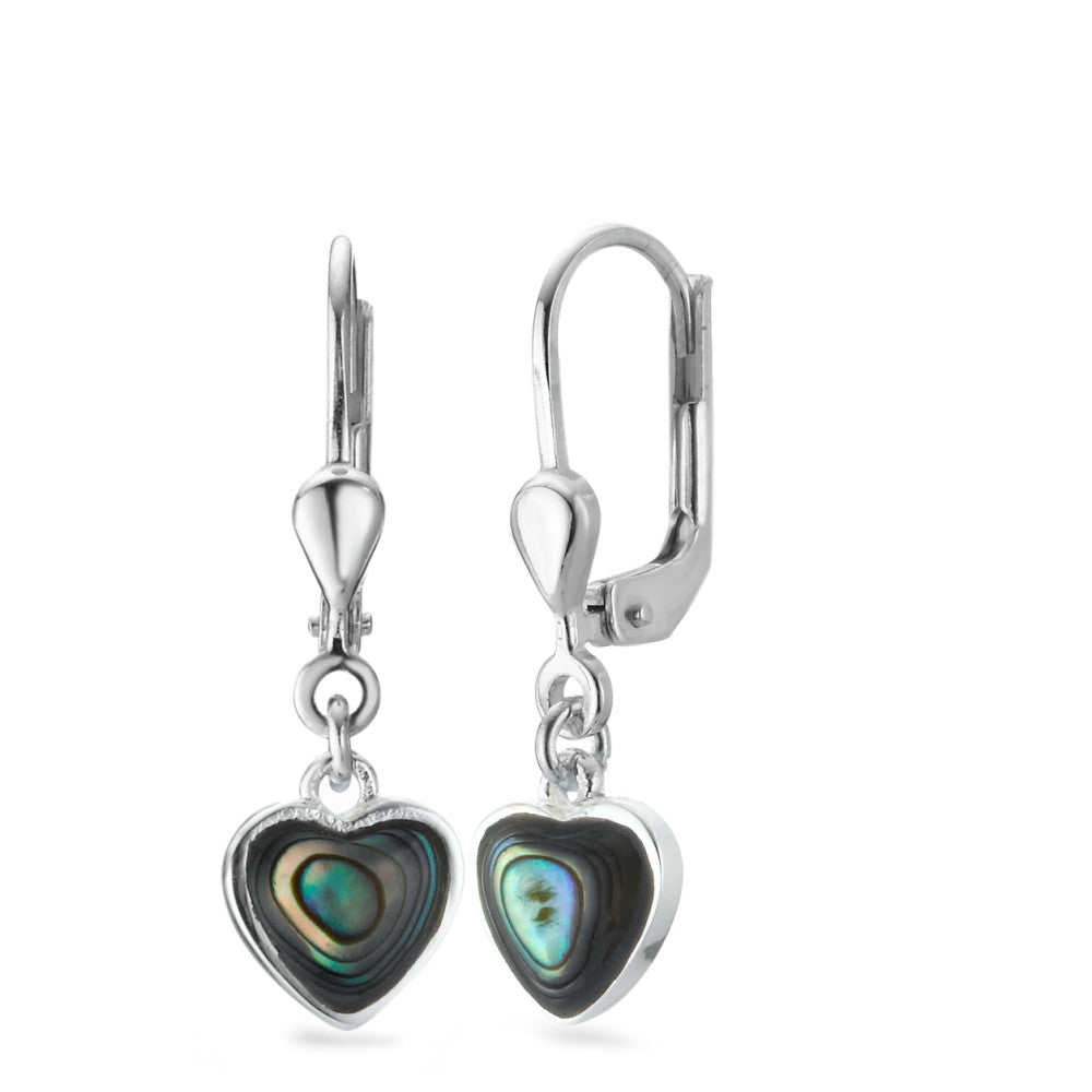 Pendant d'oreilles Argent Abalone Coeur