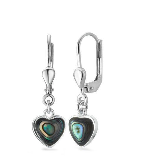 Pendant d'oreilles Argent Abalone Coeur