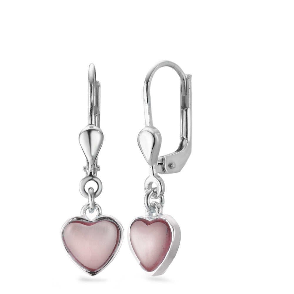 Pendant d'oreilles Argent nacre Coeur