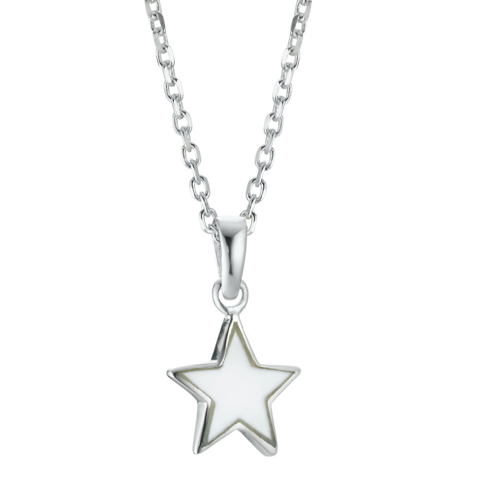 Chaînette avec pendentif Argent nacre Étoile 36-38 cm Ø10 mm