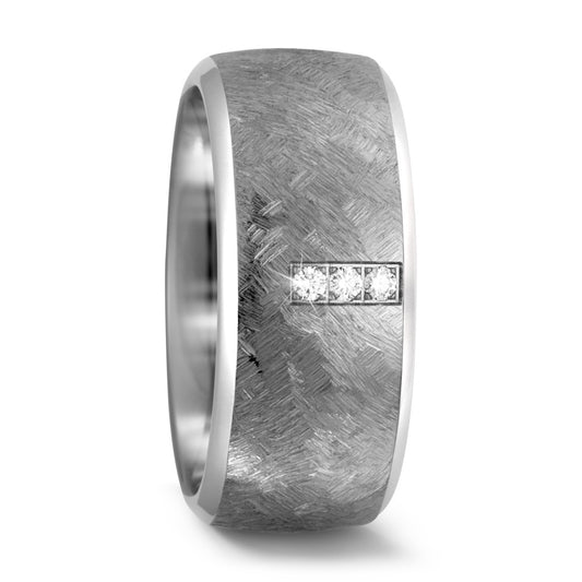 Partnerring Titan Diamant 0.06 ct, 3 Steine, w-si