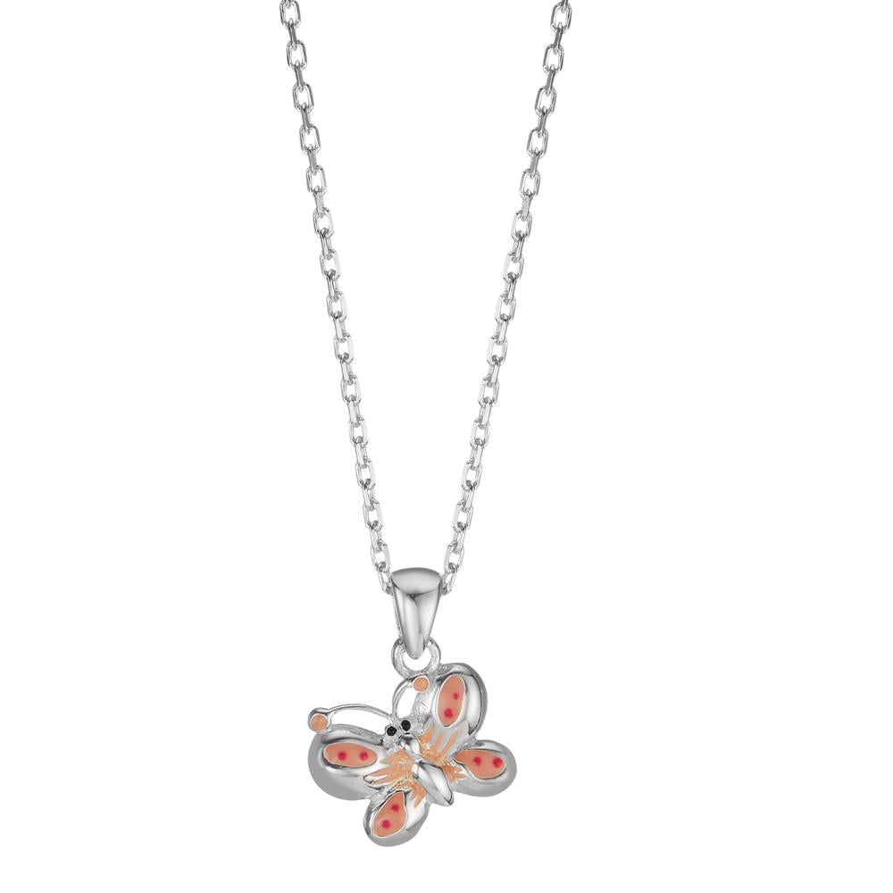 Chaînette avec pendentif Argent émaillé Papillon 36-38 cm