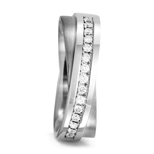 Alliance Or blanc 18K Diamant 0.15 ct, 15 Pierres, tw-vsi