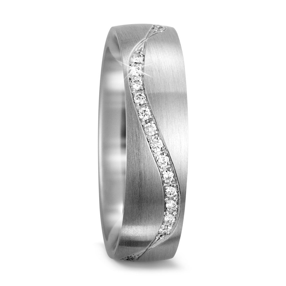 Partnerring 750/18 K Weissgold Diamant 0.19 ct, 39 Steine, tw-vsi