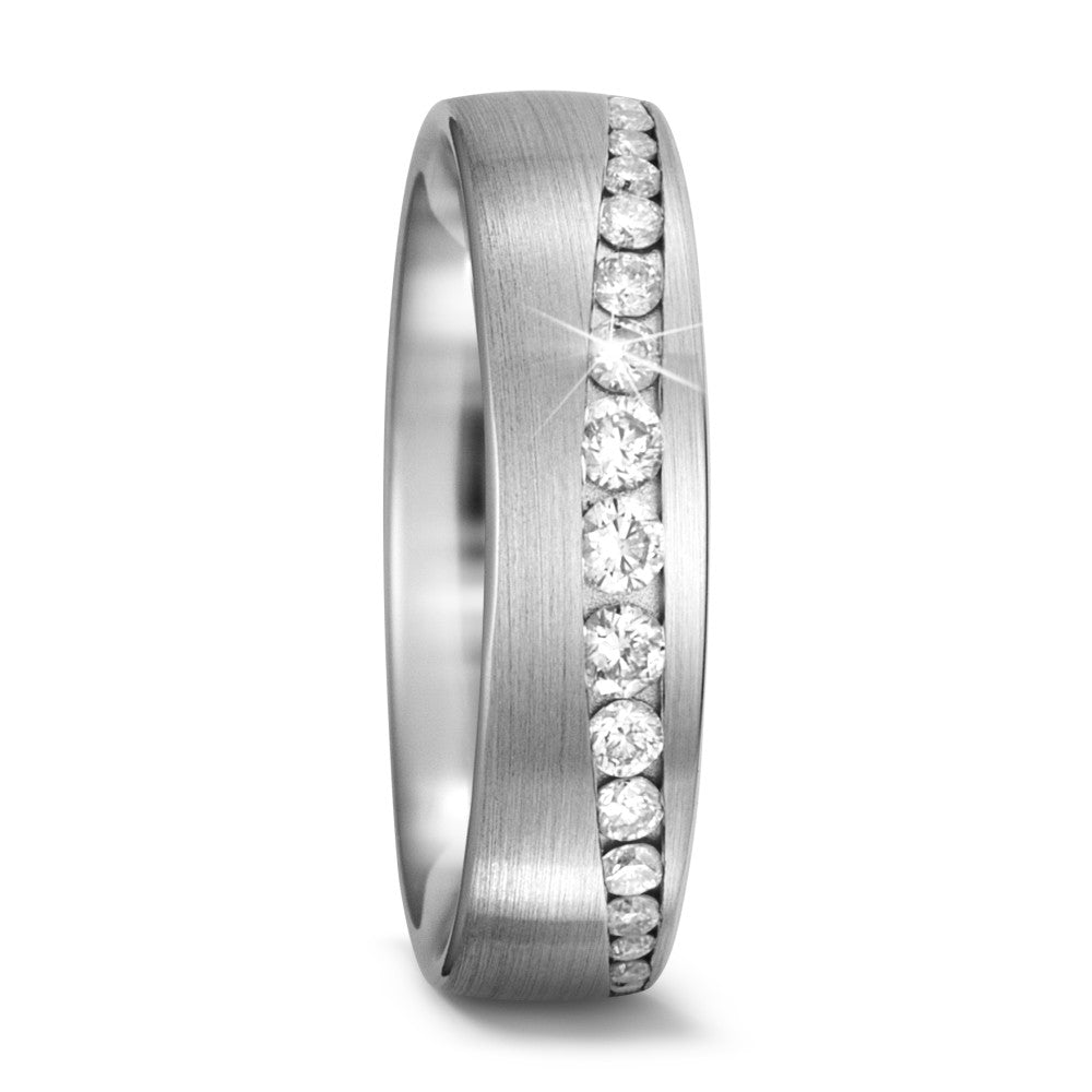 Partnerring 750/18 K Weissgold Diamant 0.226 ct, 19 Steine, tw-si