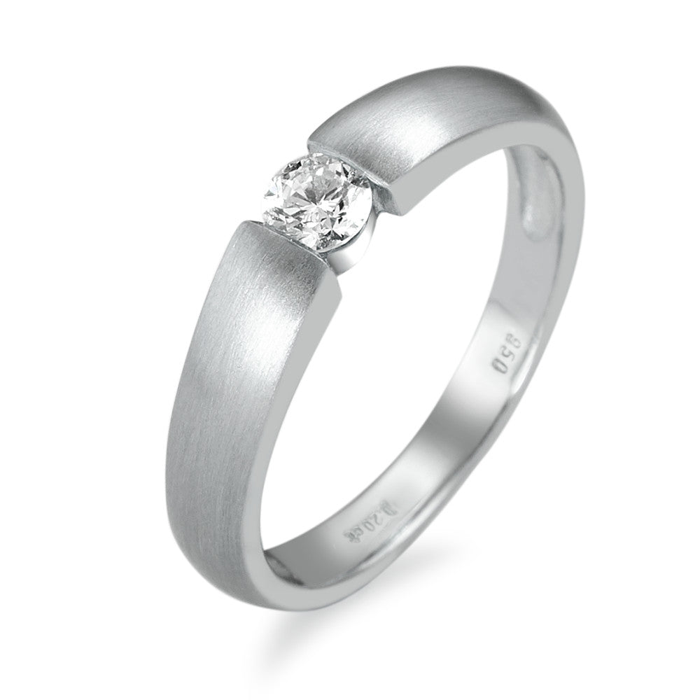 Bague solitaire Palladium 950 Diamant 0.20 ct, w-si