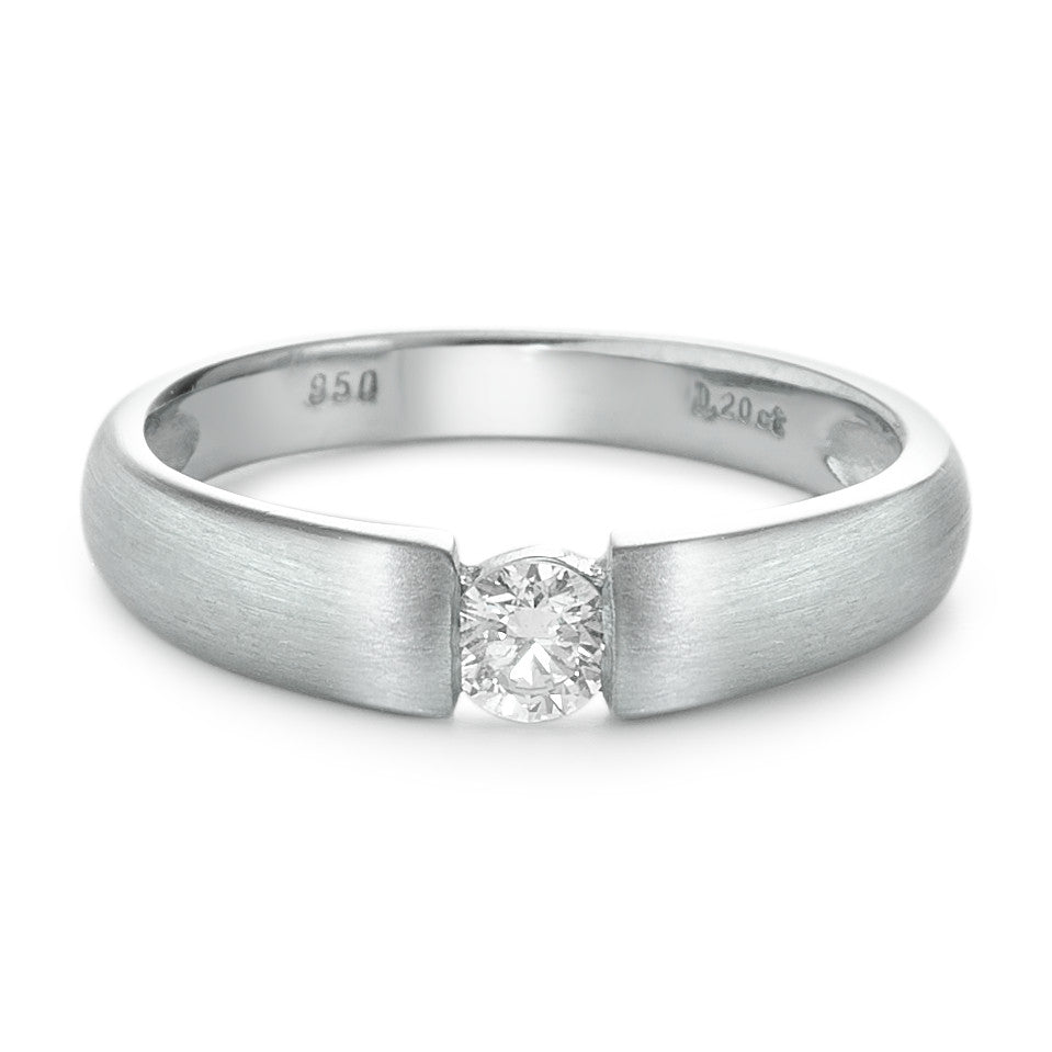 Bague solitaire Palladium 950 Diamant 0.20 ct, w-si