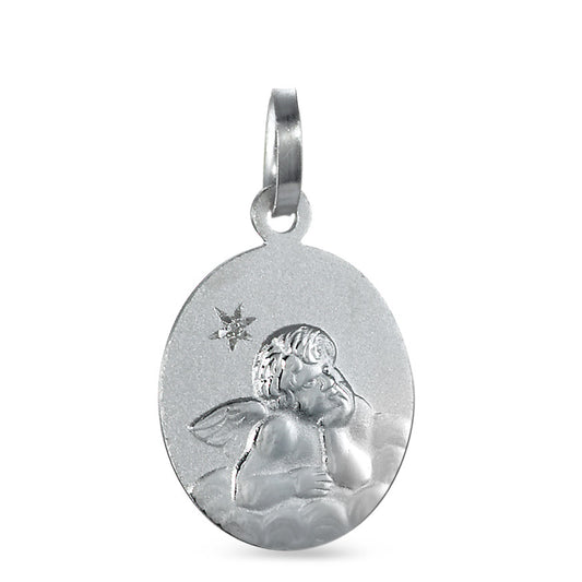 Pendentif Argent Zircone Rhodié Ange gardien