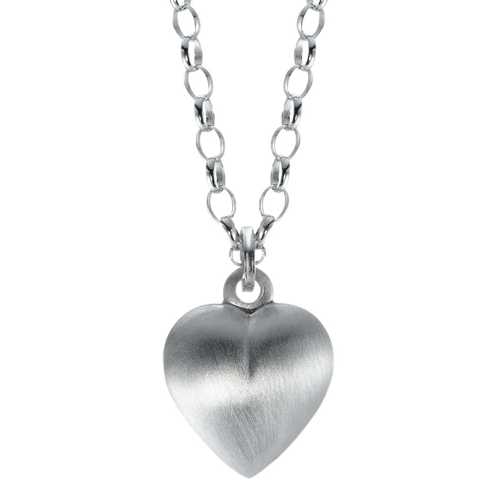 Chaînette avec pendentif Argent Rhodié Coeur 60 cm