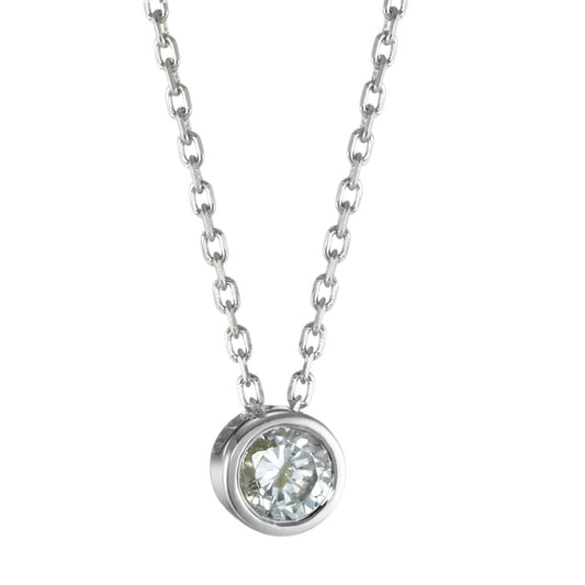 Chaînette avec pendentif Argent Zircone Rhodié 38-40 cm Ø7 mm