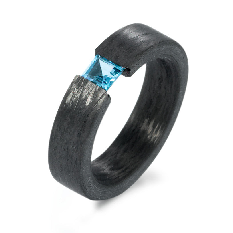 Anello Carbonio Topazio blu