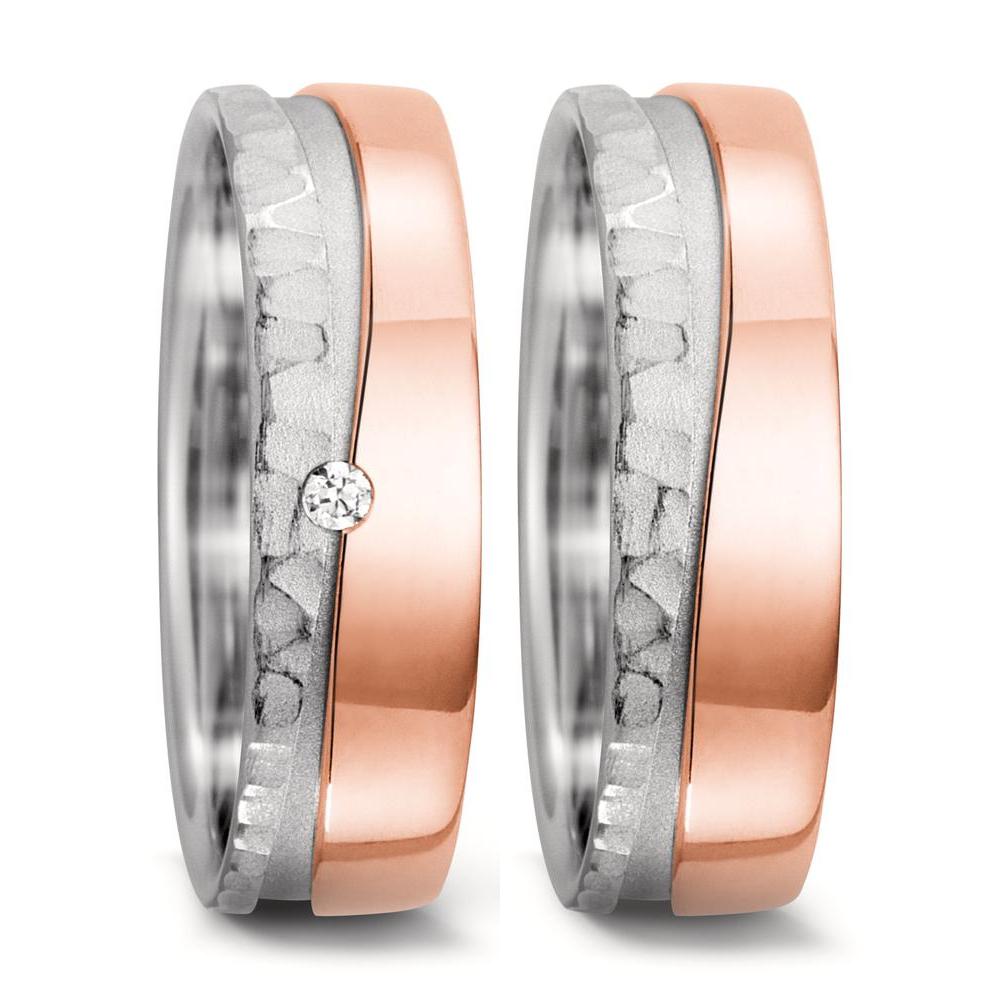 Alliance Or blanc 18K, Or rose 18K