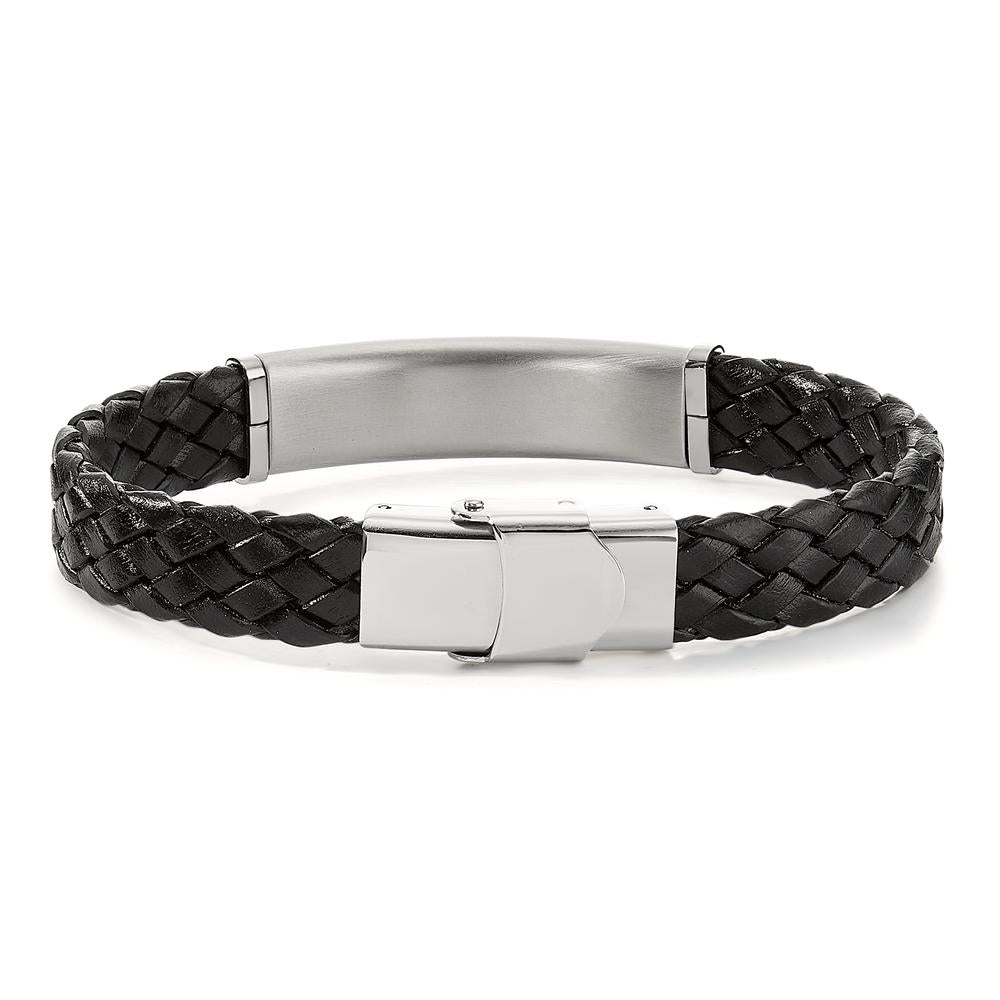 Bracciale con incisione Acciaio inossidabile, Pelle 20 cm