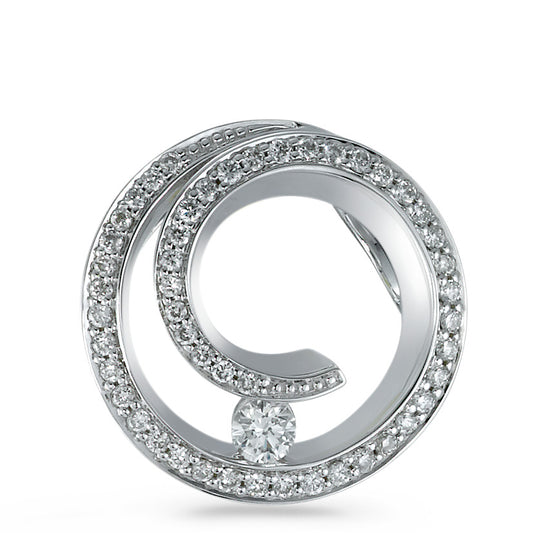 Pendentif Or blanc 18K Diamant 0.30 ct, 50 Pierres, brillant, w-si Ø16 mm