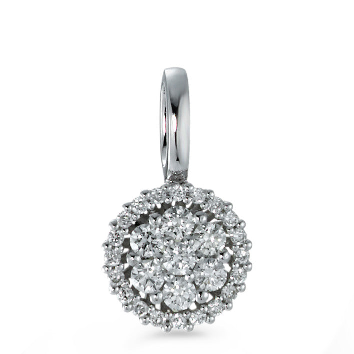 Pendentif Or blanc 18K Diamant 0.26 ct, 27 Pierres, brillant, w-si Ø8 mm