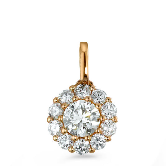 Pendentif Or rouge 18K Diamant 0.50 ct, 11 Pierres, brillant, w-si Ø7 mm