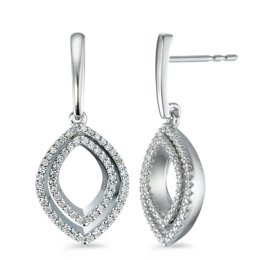 Pendant d'oreilles Or blanc 18K Diamant 0.42 ct, 124 Pierres, brillant, w-si