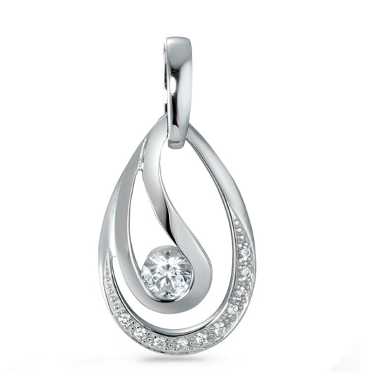 Pendentif Or blanc 9K Zircone 11 Pierres