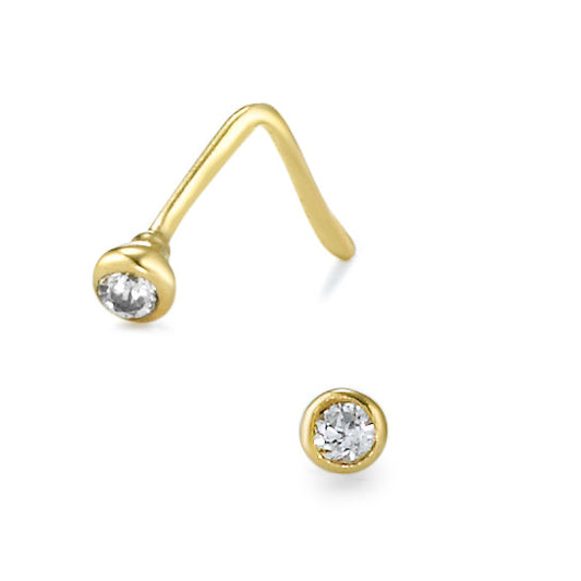 Clous de nez Or jaune 18K Zircone blanc