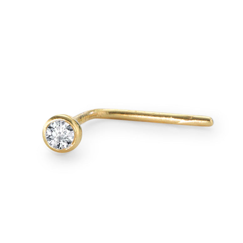 Clous de nez Or jaune 18K Zircone blanc