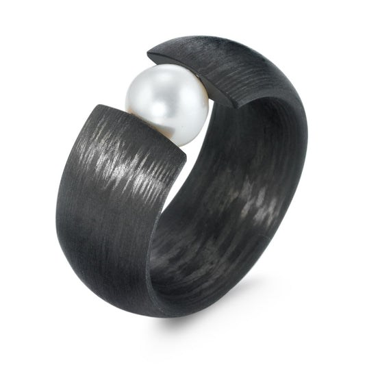 Fingerring Carbon Süsswasserzuchtperle