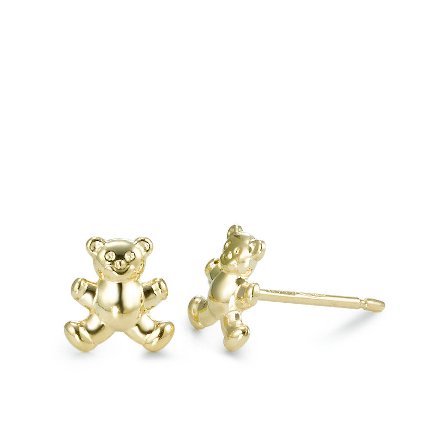 Clous d'oreilles Or jaune 18K Ours en Peluche