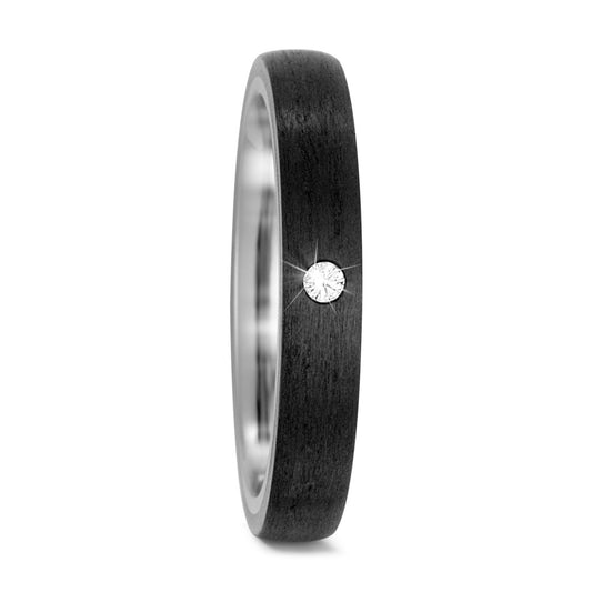 Partnerring Titan, Carbon Diamant 0.03 ct, w-si