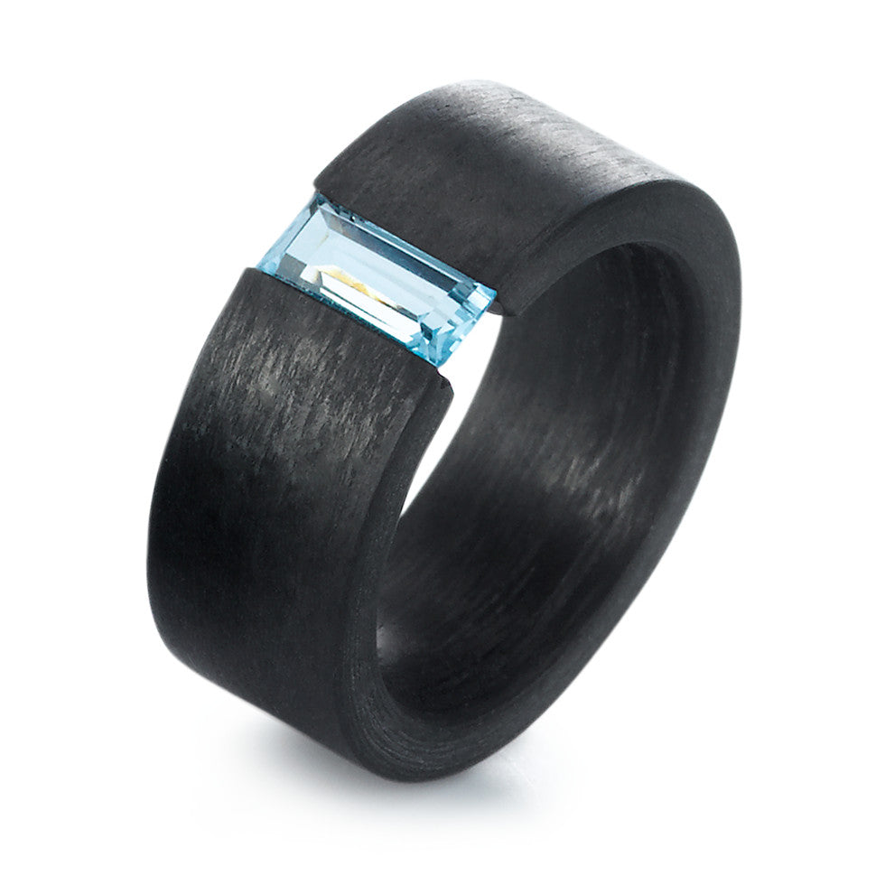 Bague Carbone Topaze bleu