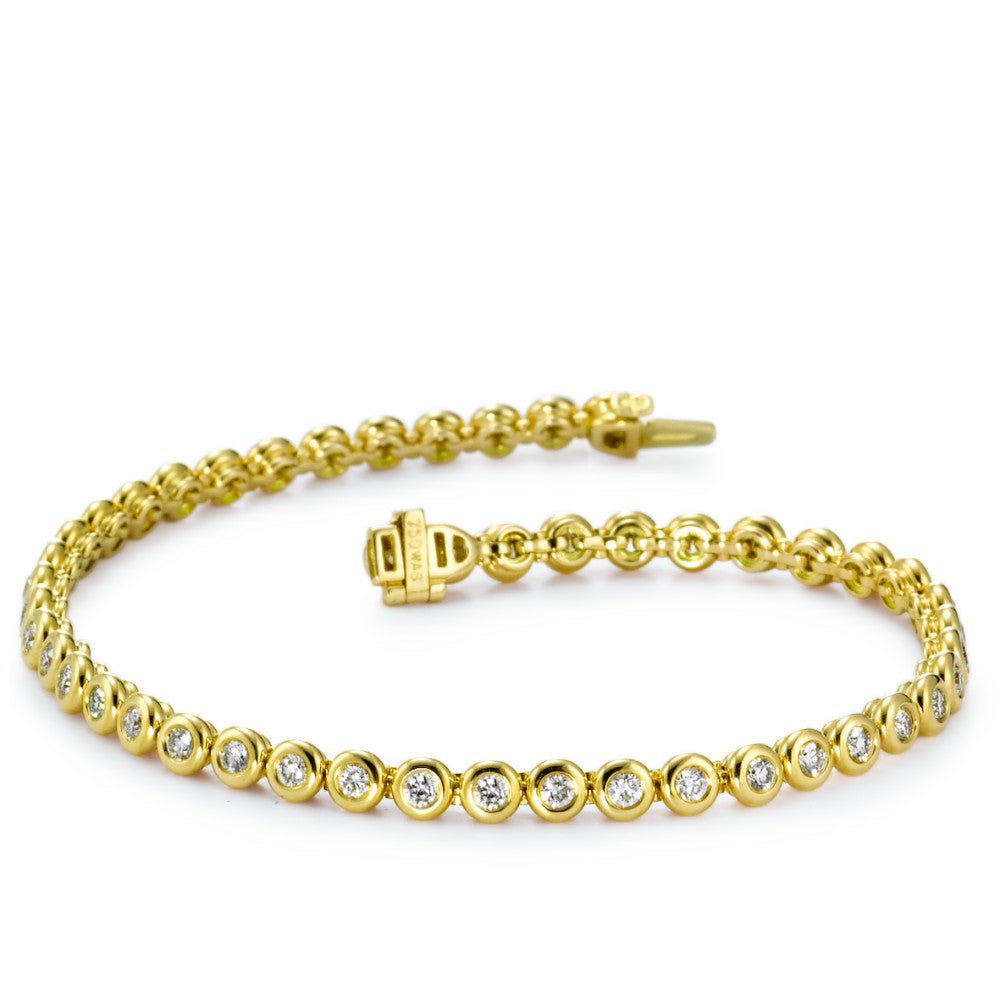 Bracelet Or jaune 18K Diamant 1.78 ct, 48 Pierres, w-si 19 cm