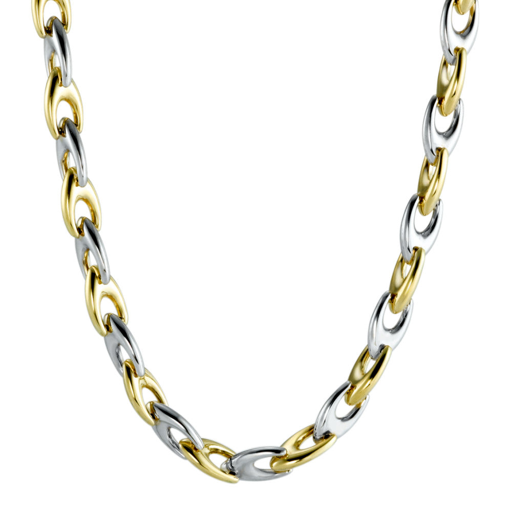 Collier Or jaune 18K, Or blanc 18K 45 cm Ø6 mm