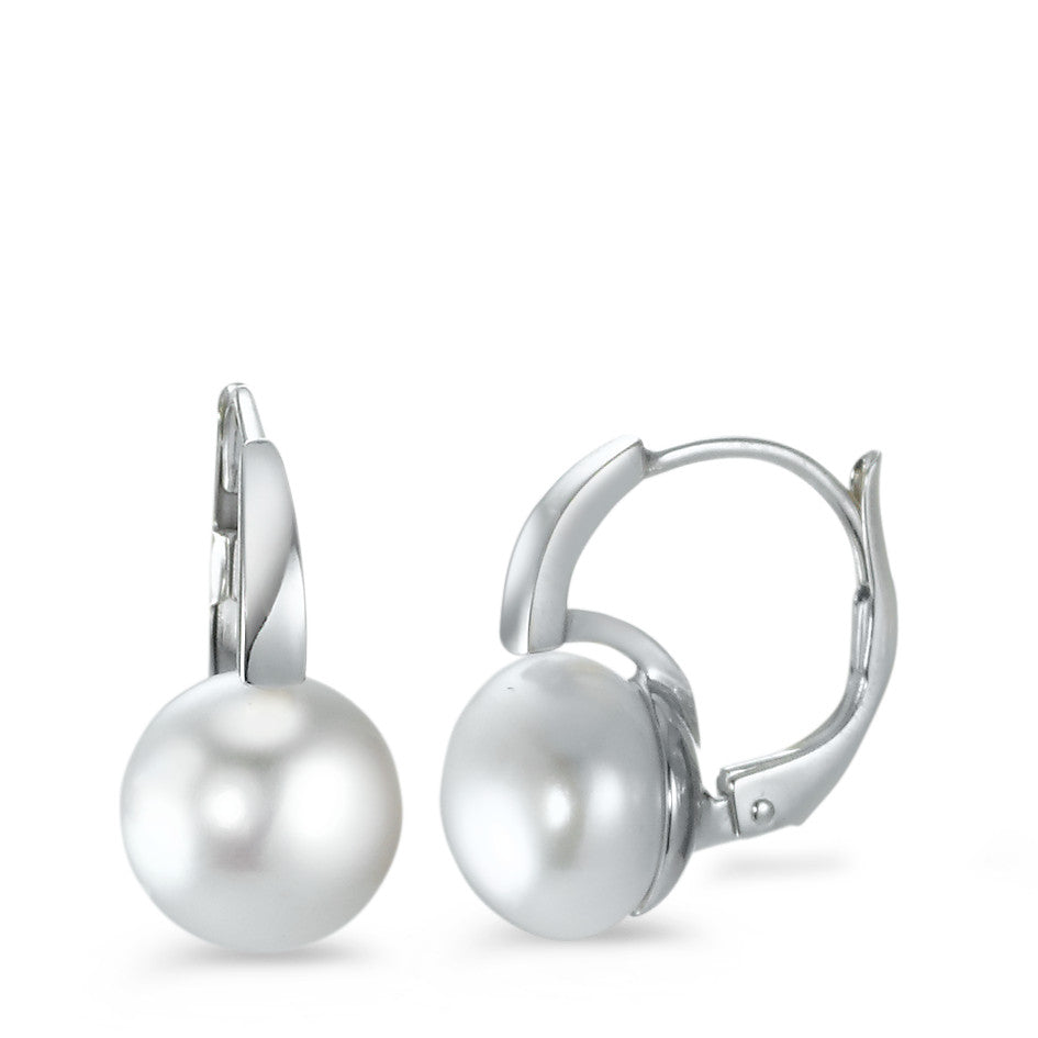 Pendant d'oreilles Or blanc 9K perle d'eau douce