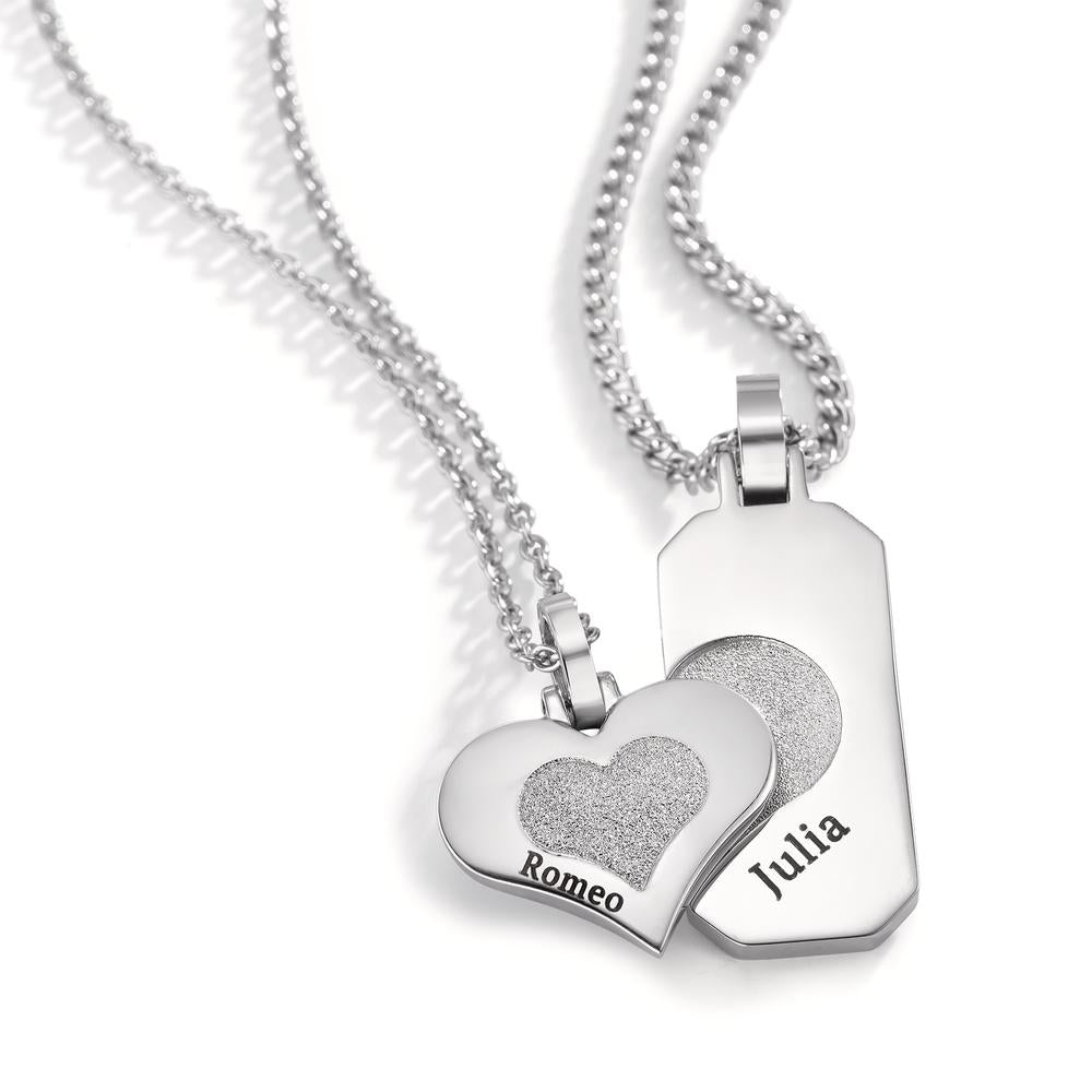 Chaînette avec pendentif Acier inoxydable Coeur 39-45 cm Ø22 mm