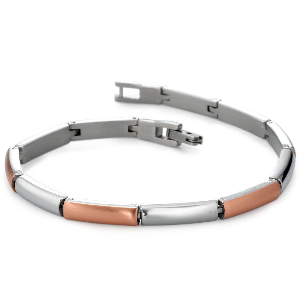 Bracciale Acciaio inossidabile rosa rivestimento IP 19 cm