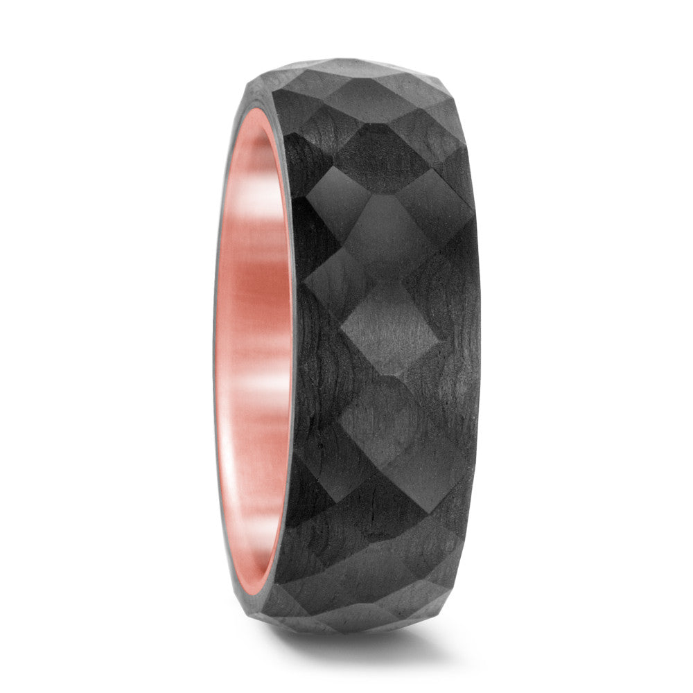 Bague Acier inoxydable, Carbone rosé PVD