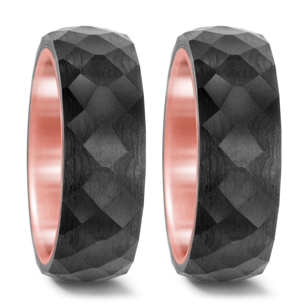 Bague Acier inoxydable, Carbone rosé PVD