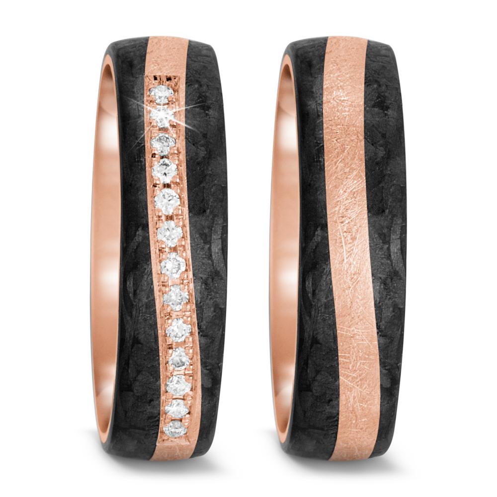 Partnerring 585/14 K Rosegold, Carbon