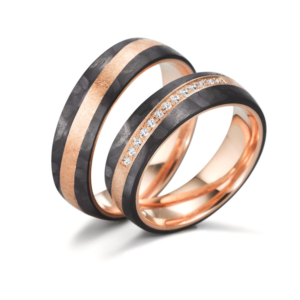 Partnerring 585/14 K Rosegold, Carbon